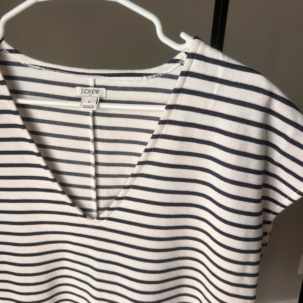 J. Crew Women's navy and White Striped Mini Dress size m - Picture 3 of 5